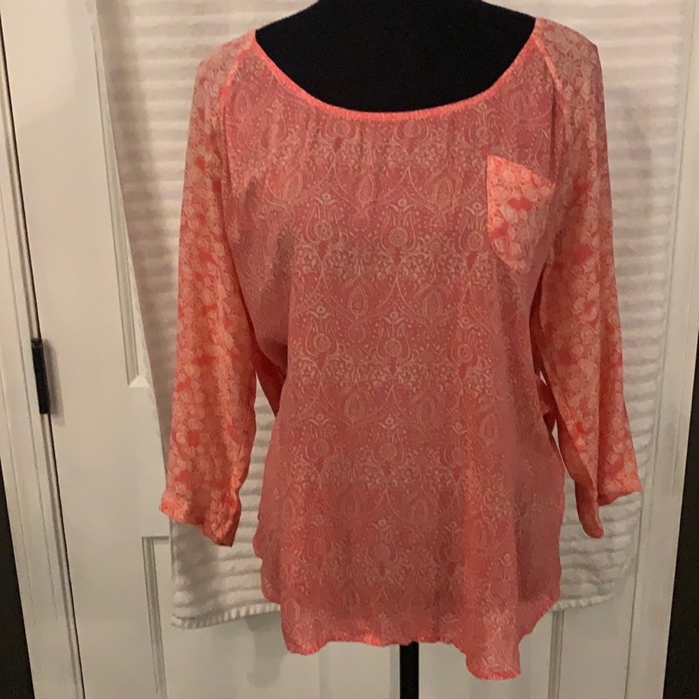 lLucky Brand high-low peasant top